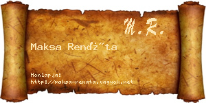 Maksa Renáta névjegykártya