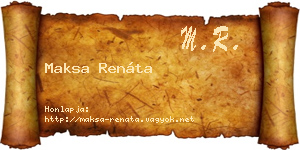 Maksa Renáta névjegykártya